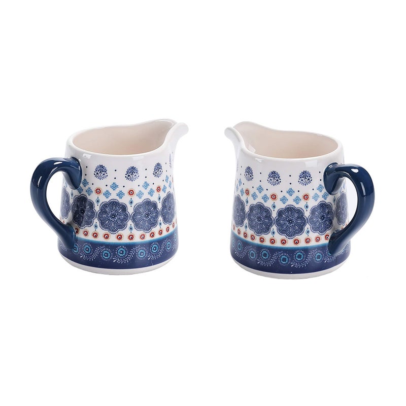 Bico Blue Talavera Ceramic Sugar and Creamer Set, Sugar Bowl with Lid, Cute Container for Coffee Bar, Kitchen Countertop Accessories, Microwave and Dishwasher Safe - Image 4